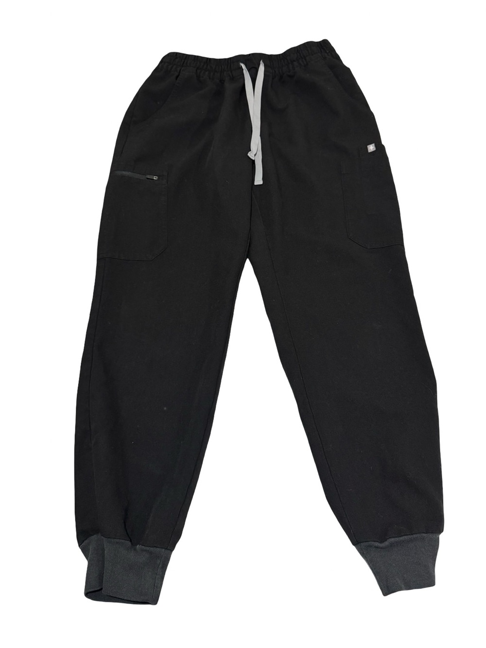 FIGS Womens M Zamora Black Jogger Scrub Pants W20SW2028 Cargo Zip Hospital - Picture 1 of 7
